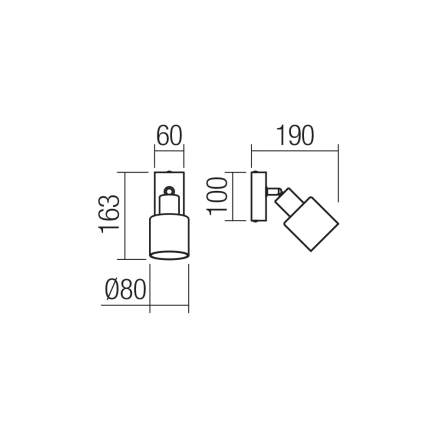 Redo 01-3984 - Sienas starmetis ROTIS 1xE14/15W/230V