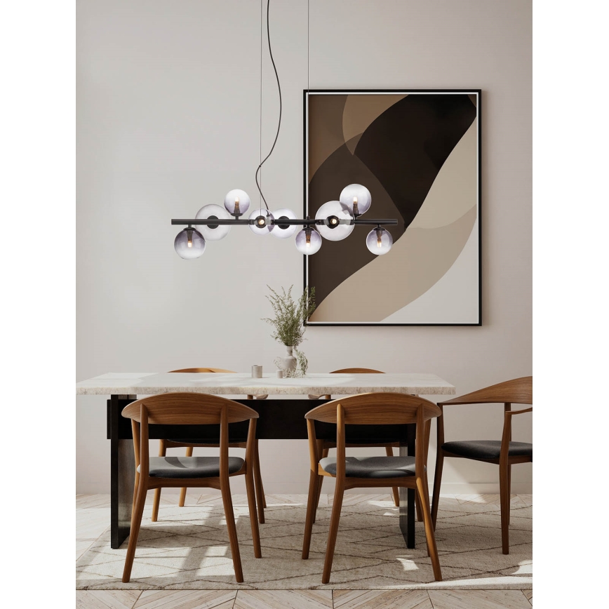 Redo 01-3989 - Lustra ar auklu ASTRA 9xG9/8W/230V melna