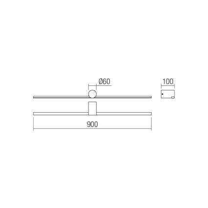 Redo 01-4036 - LED Vannas istabas spoguļa apgaismojums ROW LED/18W/230V 90 cm IP44 melna