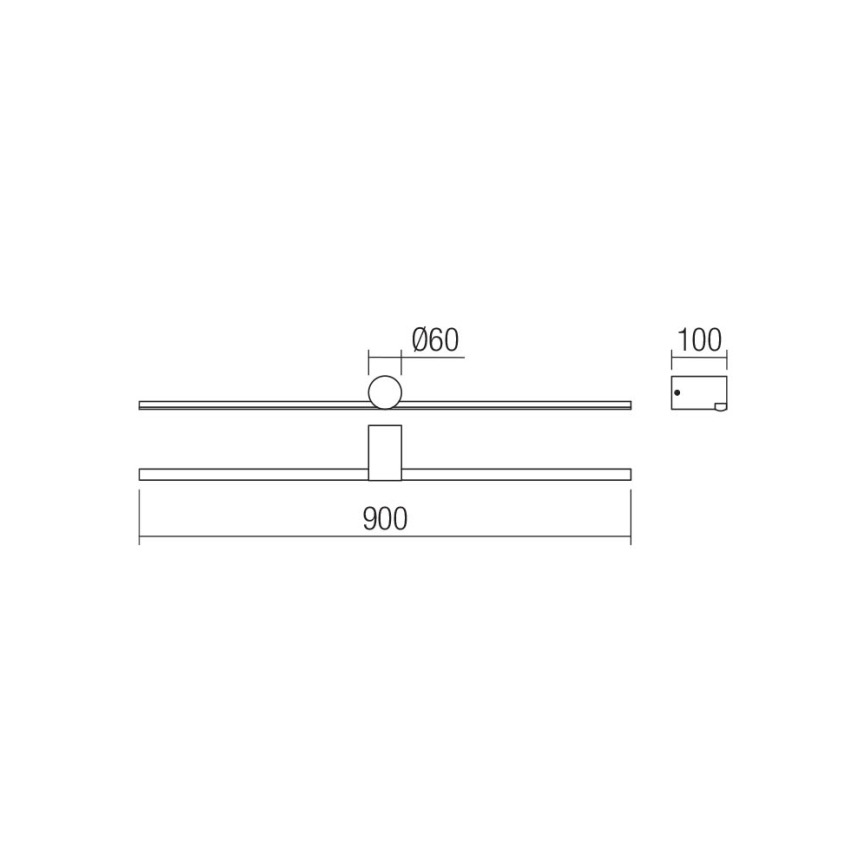 Redo 01-4036 - LED Vannas istabas spoguļa apgaismojums ROW LED/18W/230V 90 cm IP44 melna