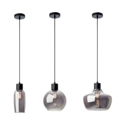 Redo 01-4046 - Lustra ar auklu ATLANTIS 1xE27/42W/230V d. 26 cm melna