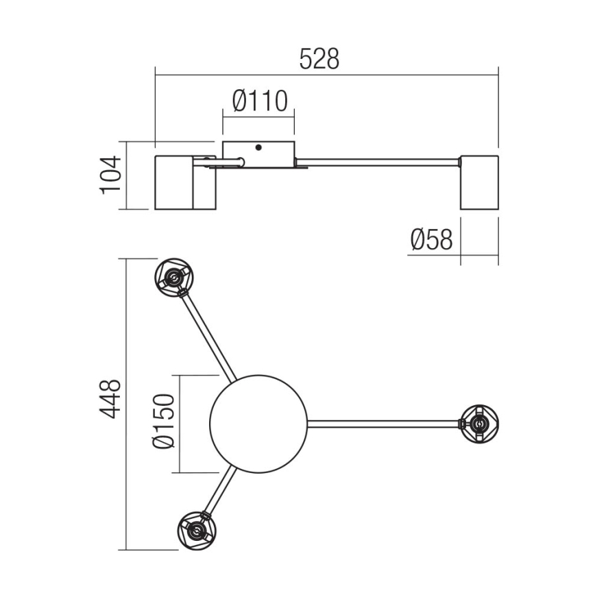 Redo 01-4049 - Starmetis NOA 3xGU10/10W/230V zelta
