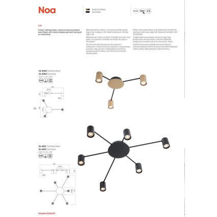 Redo 01-4051 - Starmetis NOA 6xGU10/10W/230V zelta
