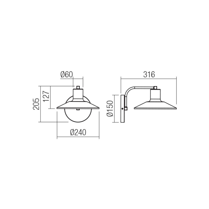 Redo 01-4053 - Sienas lampa FRESNO 1xE27/42W/230V
