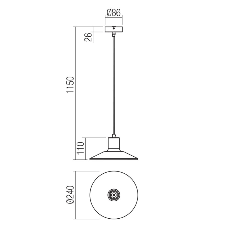 Redo 01-4054 - Lustra ar auklu FRESNO 1xE27/42W/230V d. 24 cm