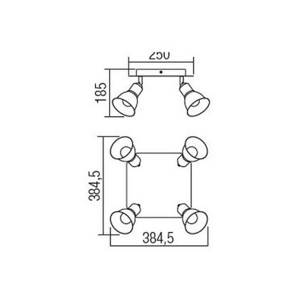 Redo 04-466 - Starmetis OLAF 4xE14/12W/230V