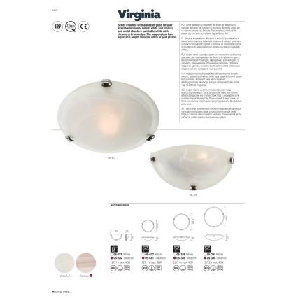 Redo 05-378 - Sienas lampa VIRGINIA 1xE27/42W/230V