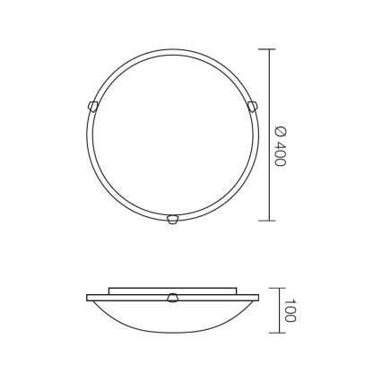 Redo 05-391 - Griestu lampa VIRGINIA 2xE27/42W/230V d. 40 cm balta