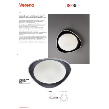 Redo 05-922 - LED Griestu lampa VERENA LED/24W/230V antracīta