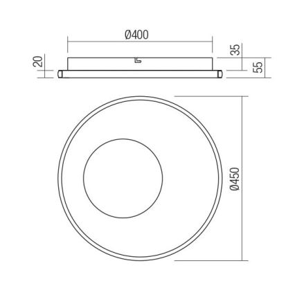 Redo 05-959 - LED Aptumšojama griestu lampa SINTESI LED/45W/230V d. 45 cm 3000-6000K + tālvadības pults