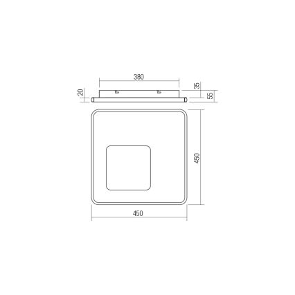 Redo 05-961 - LED Aptumšojama griestu lampa SINTESI LED/53W/230V 45x45 cm 3000-6000K + tālvadības pults