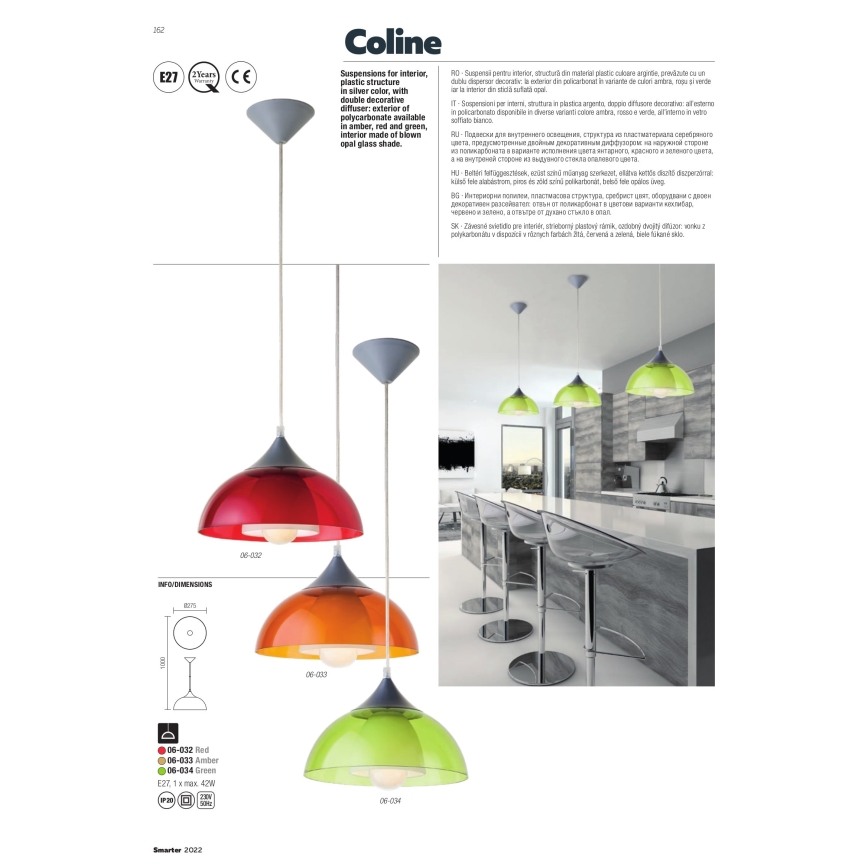 Redo 06-033 - Lustra ar auklu COLINE 1xE27/42W/230V
