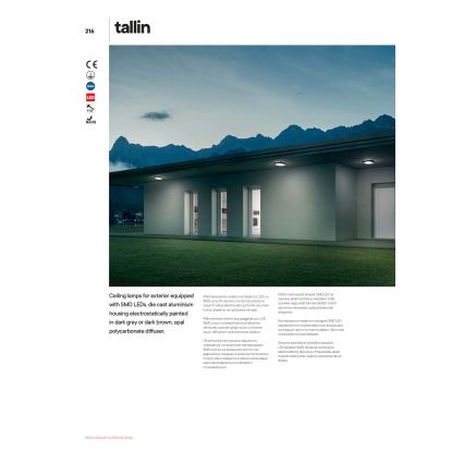 Redo 90008 - LED Āra griestu lampa TALLIN LED/21W/230V 24,5x24,5 cm IP54 brūna
