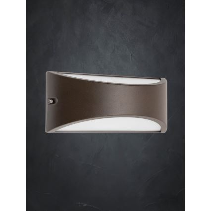 Redo 90192 - LED Āra sienas lampa SCUDO LED/10W/230V 3000K IP54 brūna