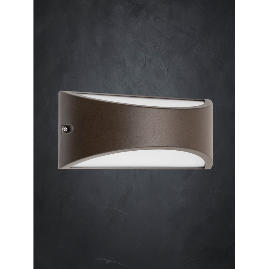 Redo 90192 - LED Āra sienas lampa SCUDO LED/10W/230V 3000K IP54 brūna
