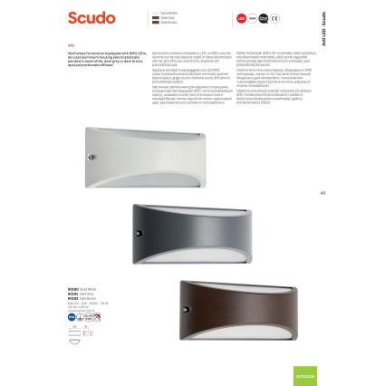 Redo 90192 - LED Āra sienas lampa SCUDO LED/10W/230V 3000K IP54 brūna