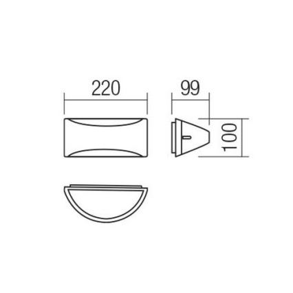 Redo 90192 - LED Āra sienas lampa SCUDO LED/10W/230V 3000K IP54 brūna