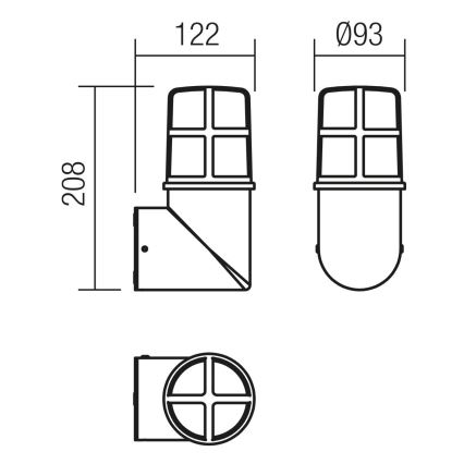 Redo 90196 - Āra sienas lampa TRITON 1xE27/28W/230V IP54 misiņa