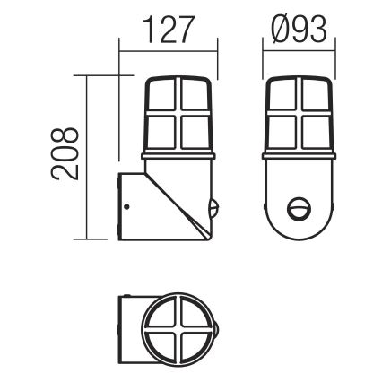 Redo 90199 - Āra sienas lampa ar sensoru TRITON 1xE27/28W/230V IP54 misiņa