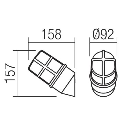 Redo 90203 - Āra sienas lampa TRITON 1xE27/28W/230V IP54 varš