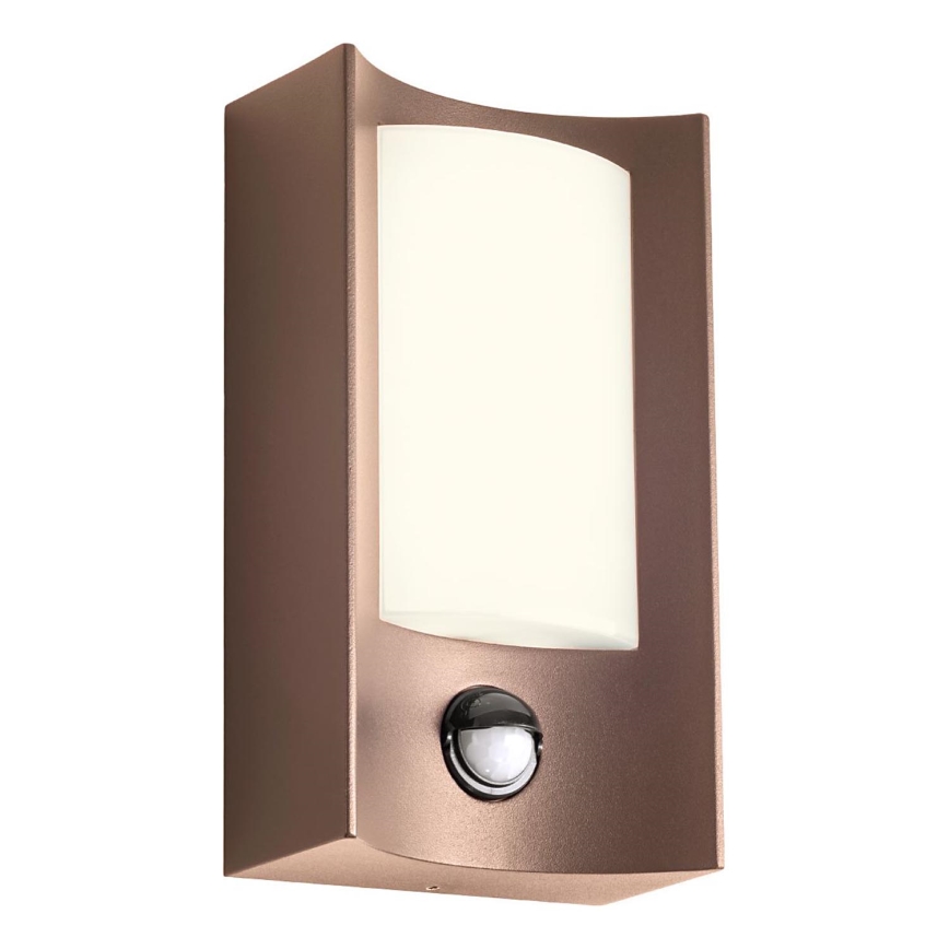 Redo 90487 - LED Āra sienas lampa ar sensoru WARP LED/8W/230V 3000K IP44 brūna