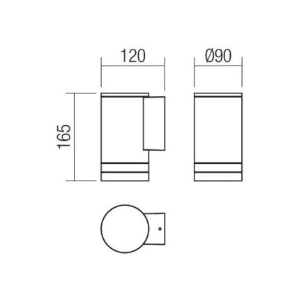 Redo 90517 - Āra sienas lampa CARGO 1xGU10/28W/230V IP54 antracīta