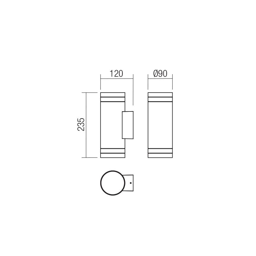 Redo 90518 - Āra sienas lampa CARGO 2xGU10/28W/230V IP54 antracīta