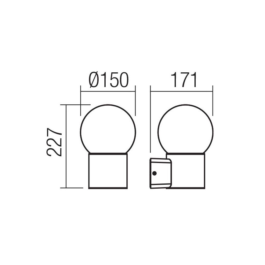 Redo 90640 - Āra sienas lampa BULK 1xE27/28W/230V IP44 antracīta