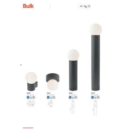 Redo 90642 - Āra lampa BULK 1xE27/28W/230V 50 cm IP44 antracīta