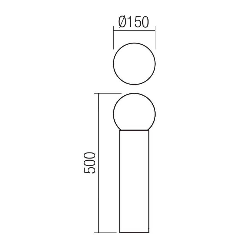 Redo 90642 - Āra lampa BULK 1xE27/28W/230V 50 cm IP44 antracīta