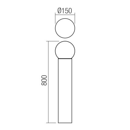 Redo 90643 - Āra lampa BULK 1xE27/20W/230V 80 cm IP44 antracīta