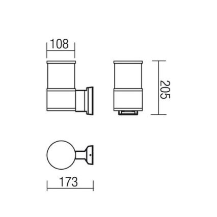 Redo 9326 - Sienas gaismeklis EXTER 1xE27/42W/230V IP54