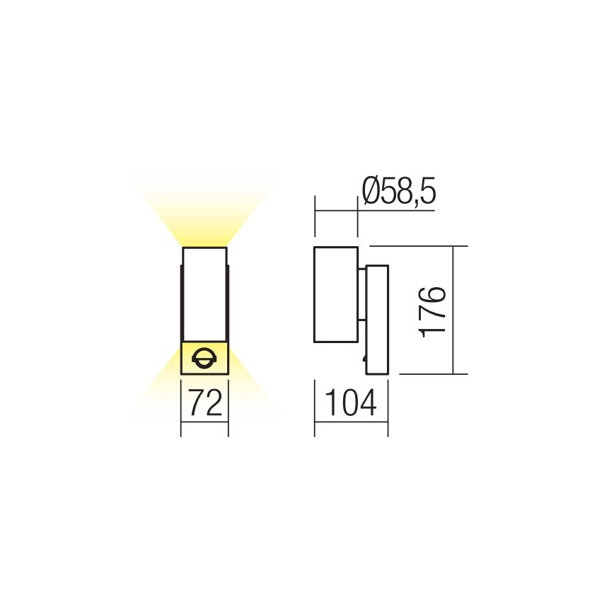 Redo 9453 - LED Āra sienas lampa ar sensoru VINCE 2xLED/3W/230V IP54 antracīta