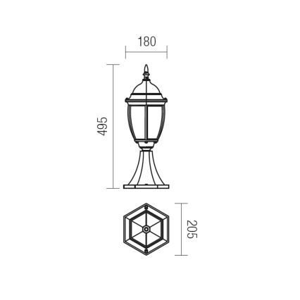 Redo 9606 - Āra lampa SEVILLA 1xE27/42W/230V IP44 zelta/patina