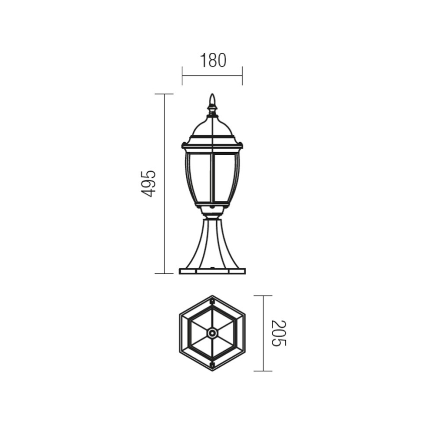 Redo 9606 - Āra lampa SEVILLA 1xE27/42W/230V IP44 zelta/patina