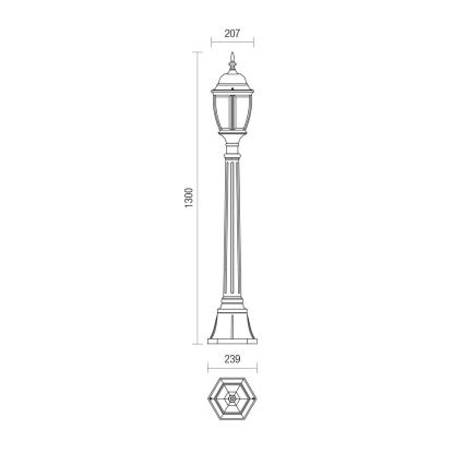 Redo 9608 - Āra lampa SEVILLA 1xE27/42W/230V IP44 zelta/patina