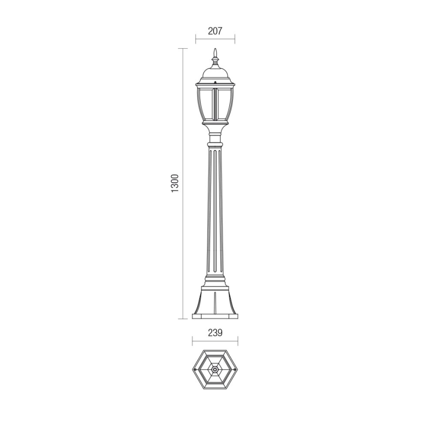 Redo 9608 - Āra lampa SEVILLA 1xE27/42W/230V IP44 zelta/patina
