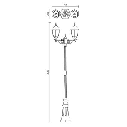 Redo 9609 - Āra lampa SEVILLA 2xE27/42W/230V IP44 zelta/patina