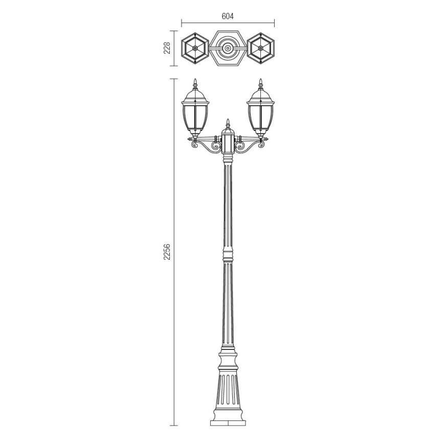 Redo 9609 - Āra lampa SEVILLA 2xE27/42W/230V IP44 zelta/patina