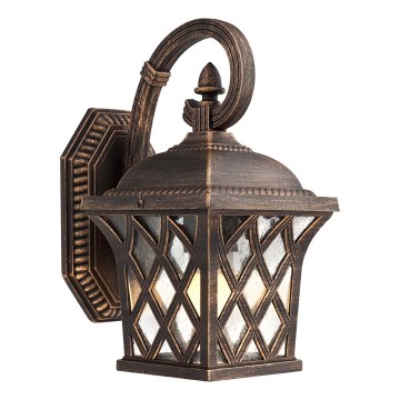 Redo 9951 - Āra sienas lampa BREMEN 1xE27/42W/230V IP23 zelta/patina