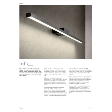Redo01-3269 - LED Vannas istabas spoguļa apgaismojums ASTON LED/12W/230V 60 cm CRI 90 IP44 spīdīgi hromēts