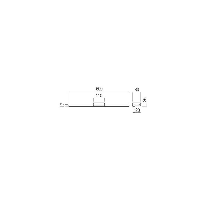 Redo01-3269 - LED Vannas istabas spoguļa apgaismojums ASTON LED/12W/230V 60 cm CRI 90 IP44 spīdīgi hromēts