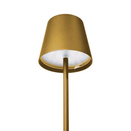 LED galda lampa ar regulējamu spilgtumu, uzlādējama āra lietošanai LED/4W/4000 mAh 3000/4000/5500K IP44 zelta