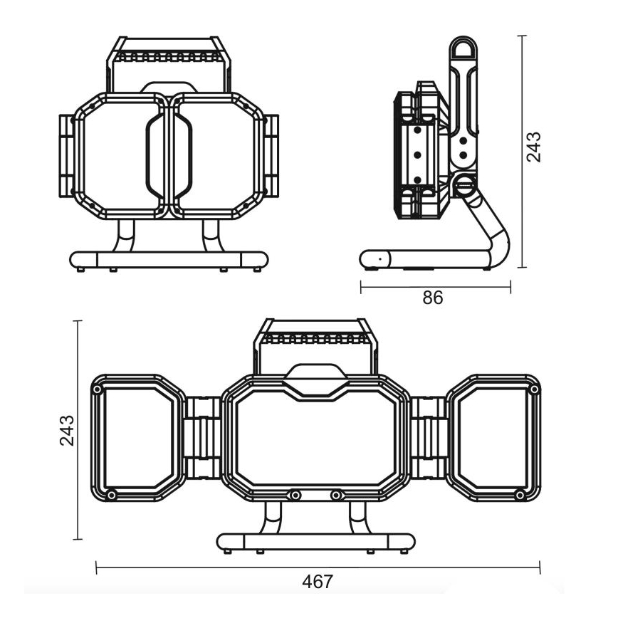 Regulējama LED darba lampa LED/50W/5V 12000 mAh IP54
