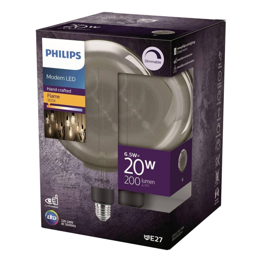 Regulējama LED filamenta spuldze G200 E27/6,5W/230V 1800K