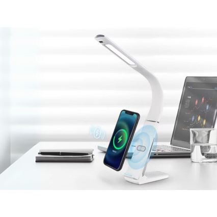 Regulējama LED galda lampa ar bezvadu uzlādi un kustības sensoru LORD EVO LED/8W/230V 3000K/4500K/6000K balta