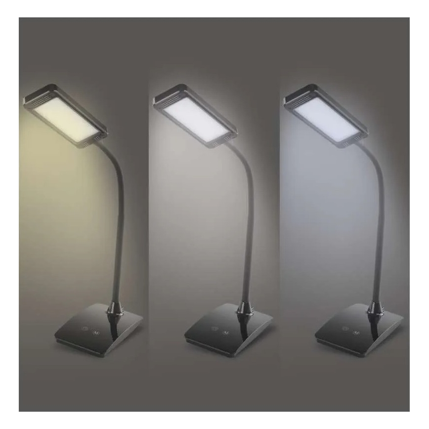 Regulējama LED galda lampa EDDY LED/6W/230V 3000/4500/6800K, melna