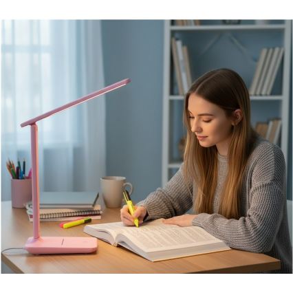 Regulējama LED galda lampa NOBLITE N LED/7W/230V 3000/4000/6500K, rozā