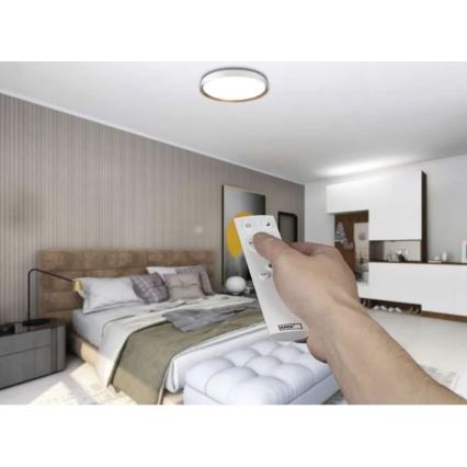 Dimējamā LED griestu lampa ILVI LED/45W/230V 2700–6500 K, Ø 50 cm, balta/bēša — ar tālvadības pulti