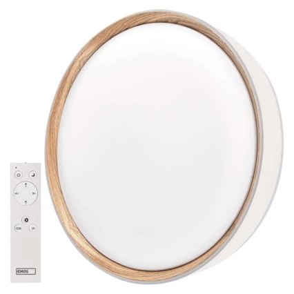 Dimējamā LED griestu lampa ILVI LED/45W/230V 2700–6500 K, Ø 50 cm, balta/bēša — ar tālvadības pulti